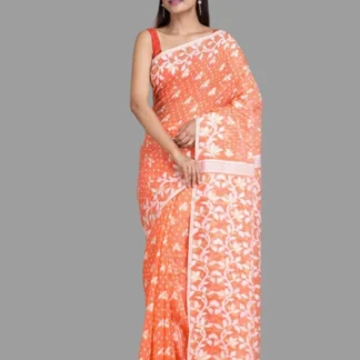 Dhakai Belpata Jamdani Orange