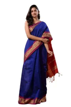 Vandana Handloom Saree (Blue)