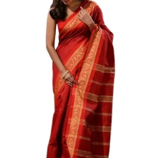 Vandana Handloom Saree (Red)