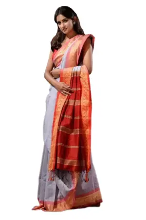 Vandana Handloom Saree (White)