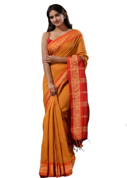 Vandana Handloom Saree (Yellow)