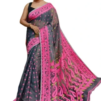 Designer Soft Dhakai (Ash and Pink)