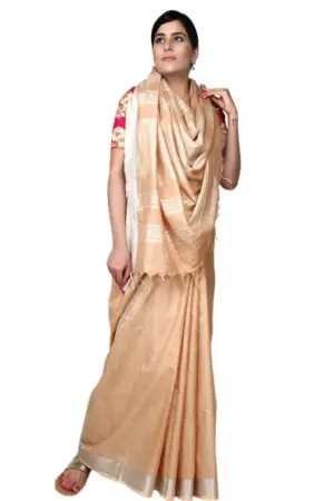 OMG Spacial Cream Handloom Saree