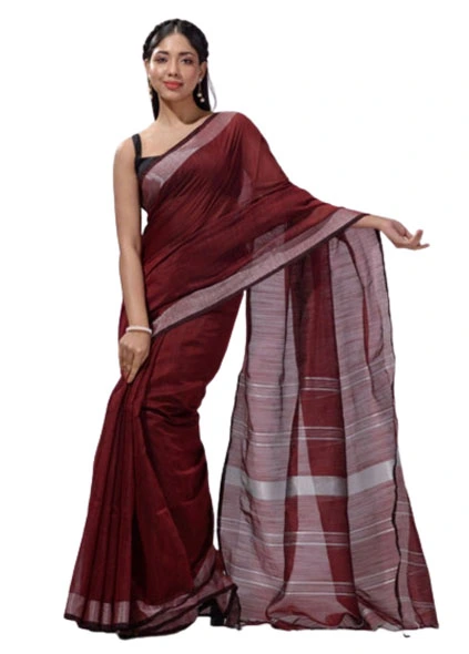 Maroon Pure Kanjivaram Silk Handloom Saree – Elegantt Drapes