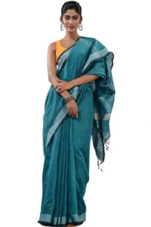 OMG Spacial Sea Green Handloom Saree
