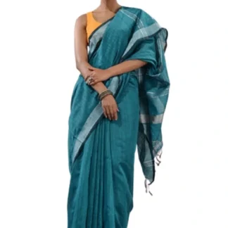 OMG Spacial Sea Green Handloom Saree
