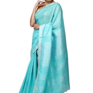 OMG Spacial Aqua Handloom Saree