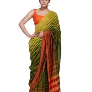 Fancy saree with Chek (Olive)
