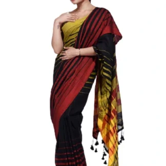 Fancy saree with Chek (Black)