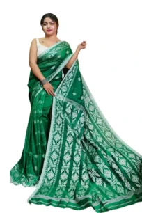 Party Wear Saree Green (Handloom)