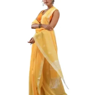 Khadi Organic Cotton Saree (Yellow)