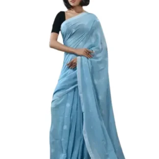 Khadi Organic Cotton Saree (Sky Blue)