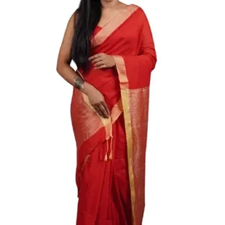 Red Saree Cotton Handloom