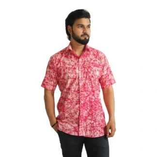 Batik Print Shirt Red